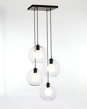 Hanglamp Seattle 4x E27 in zwart glas