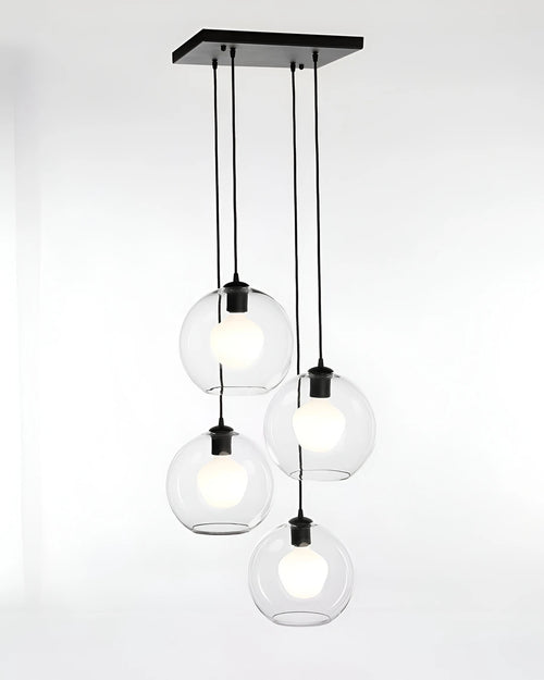 Hanglamp Seattle 4x E27 in zwart glas