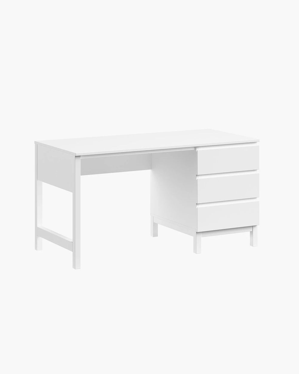 Bureautafel met 3 laden in wit melamine