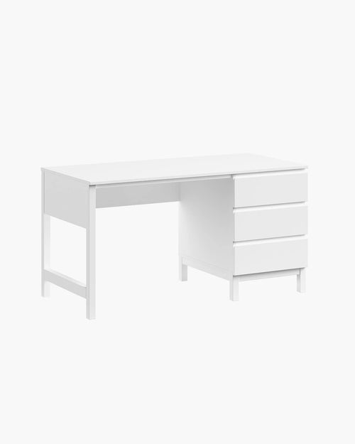 Bureautafel met 3 laden in wit melamine
