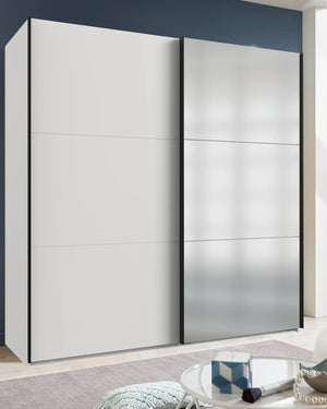 Witte schuifdeurkast 200x216 cm, foto 2 van 2