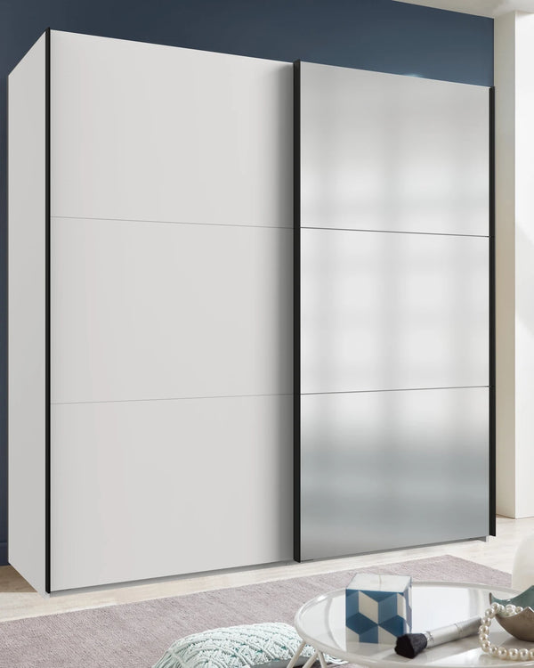 Witte schuifdeurkast 200x216 cm, foto 2 van 2