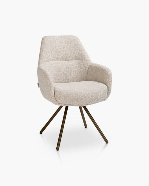 Draaibare armstoel Mavis - beige van Xooon in stof