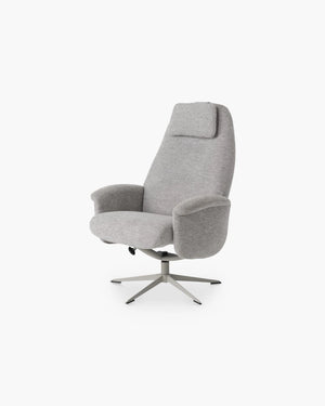 Relaxzetel Tonale met voetenbank en nekkussen van Xooon in grijs stof