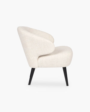 Eetkamerstoel fauteuil met armleuning in ecru stof van William Winston, foto 2 van 2