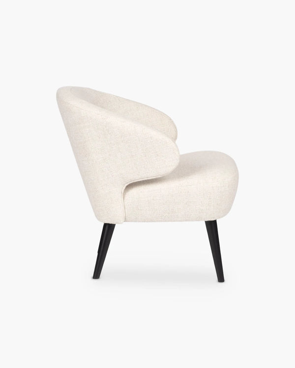 Eetkamerstoel fauteuil met armleuning in ecru stof van William Winston, foto 2 van 2