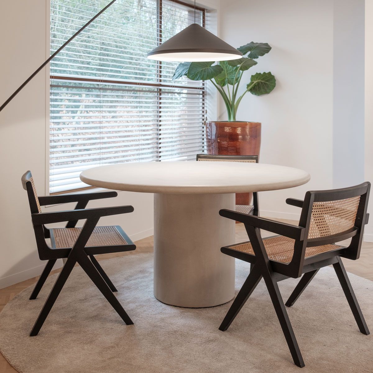 Ronde tafel 140cm Microskin - ecru