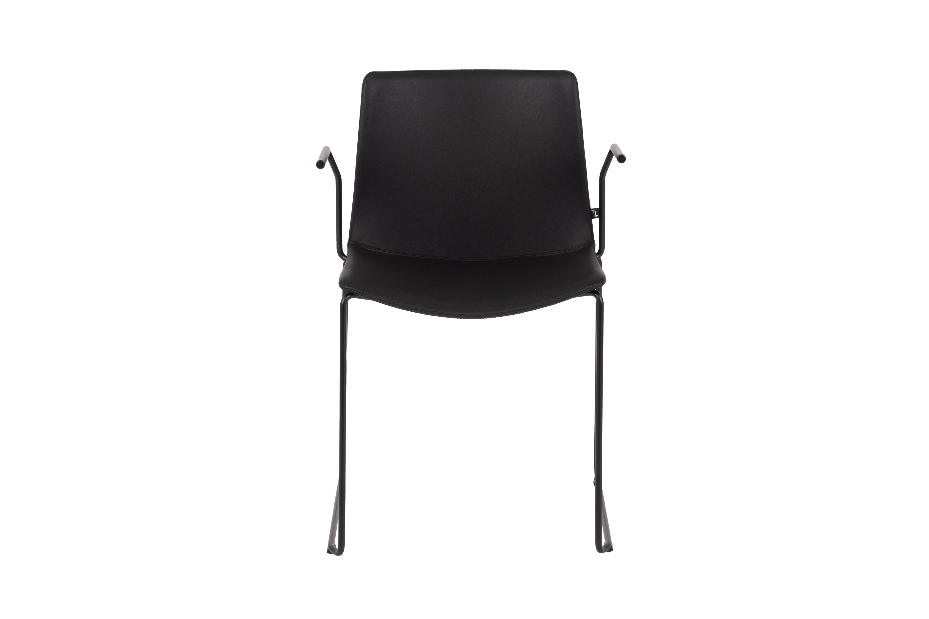 Armstoel Curve in lederlook - zwart