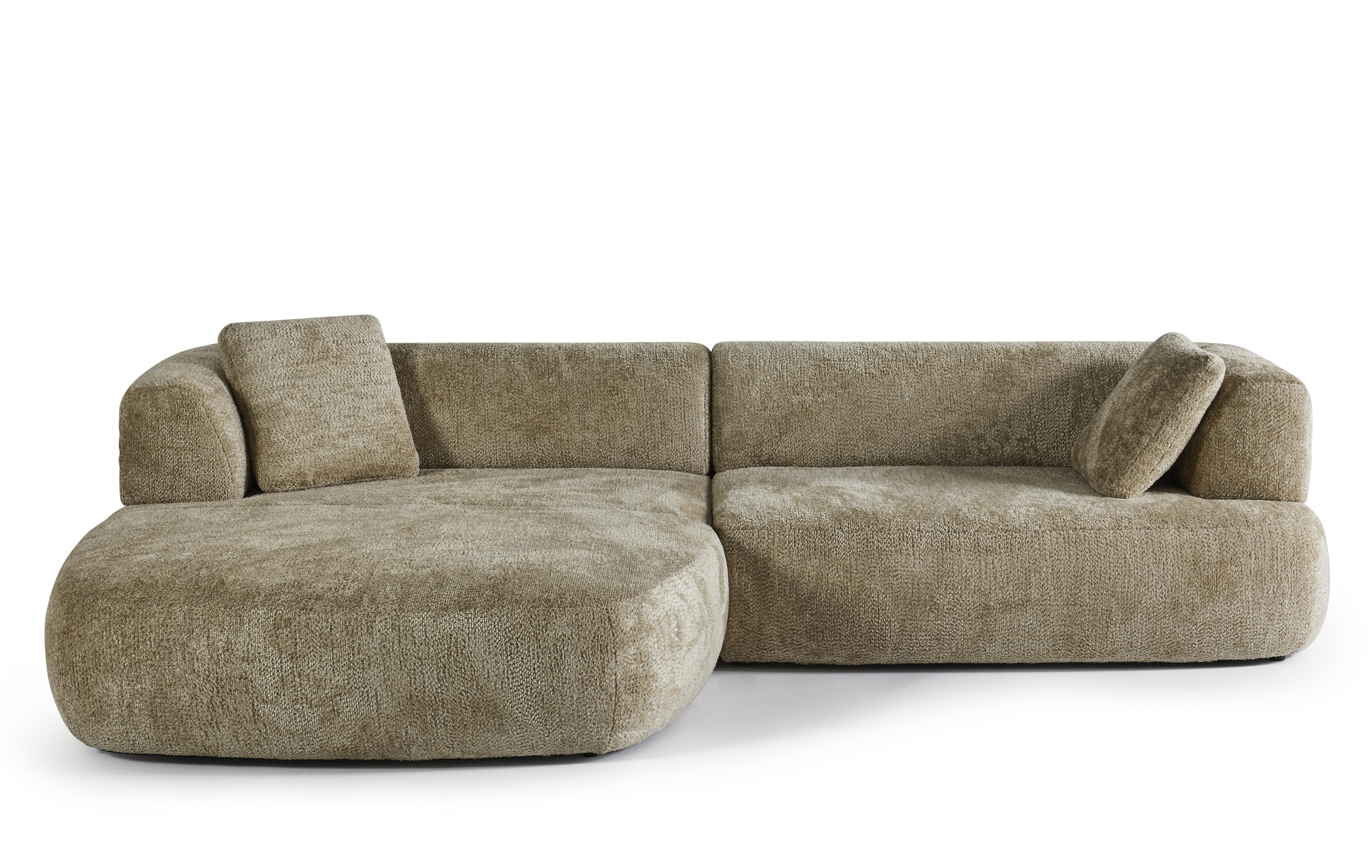 Hoeksalon met longchair (links) - Papyrus groen