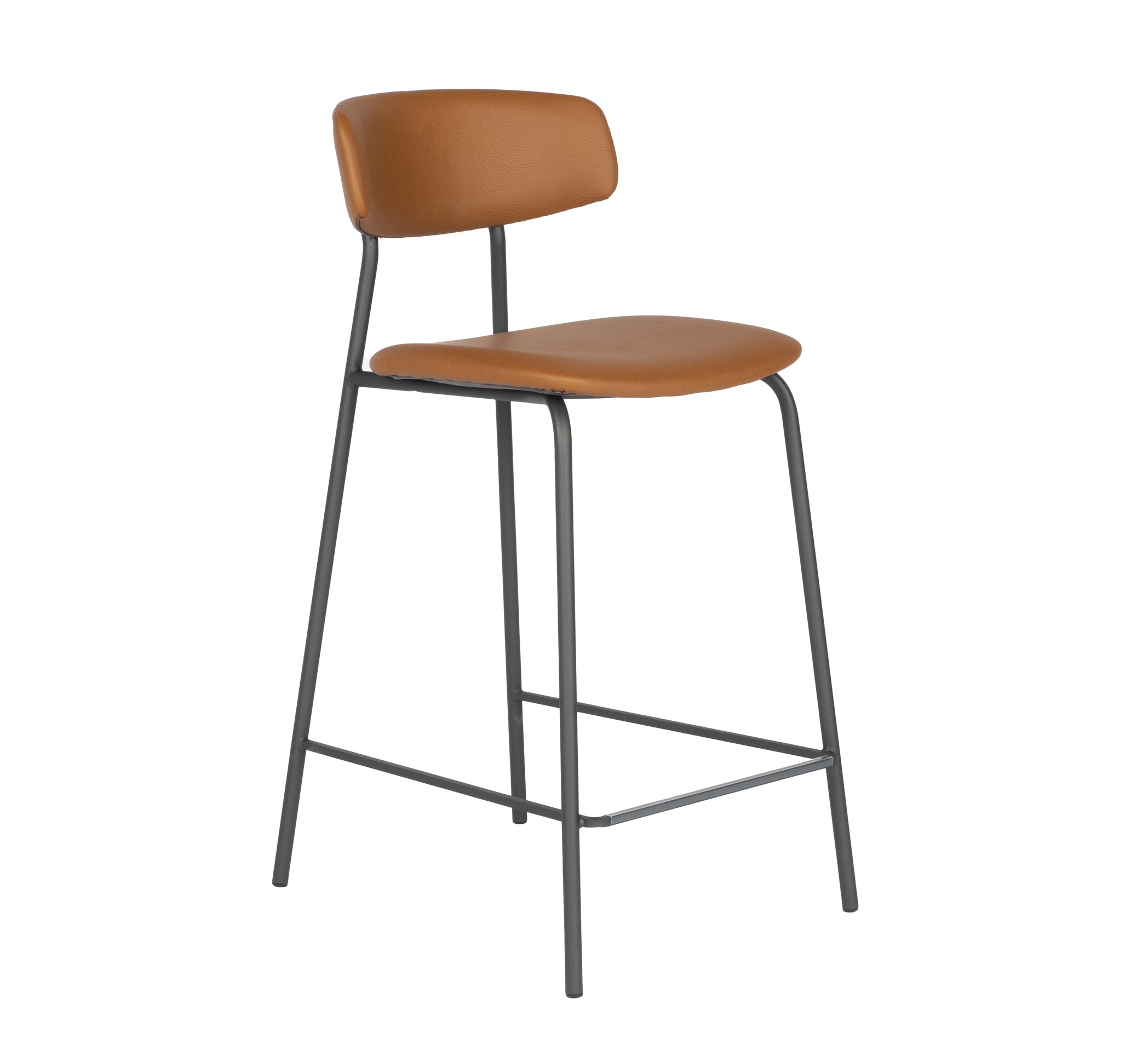 Barstoel in lederlook - cognac