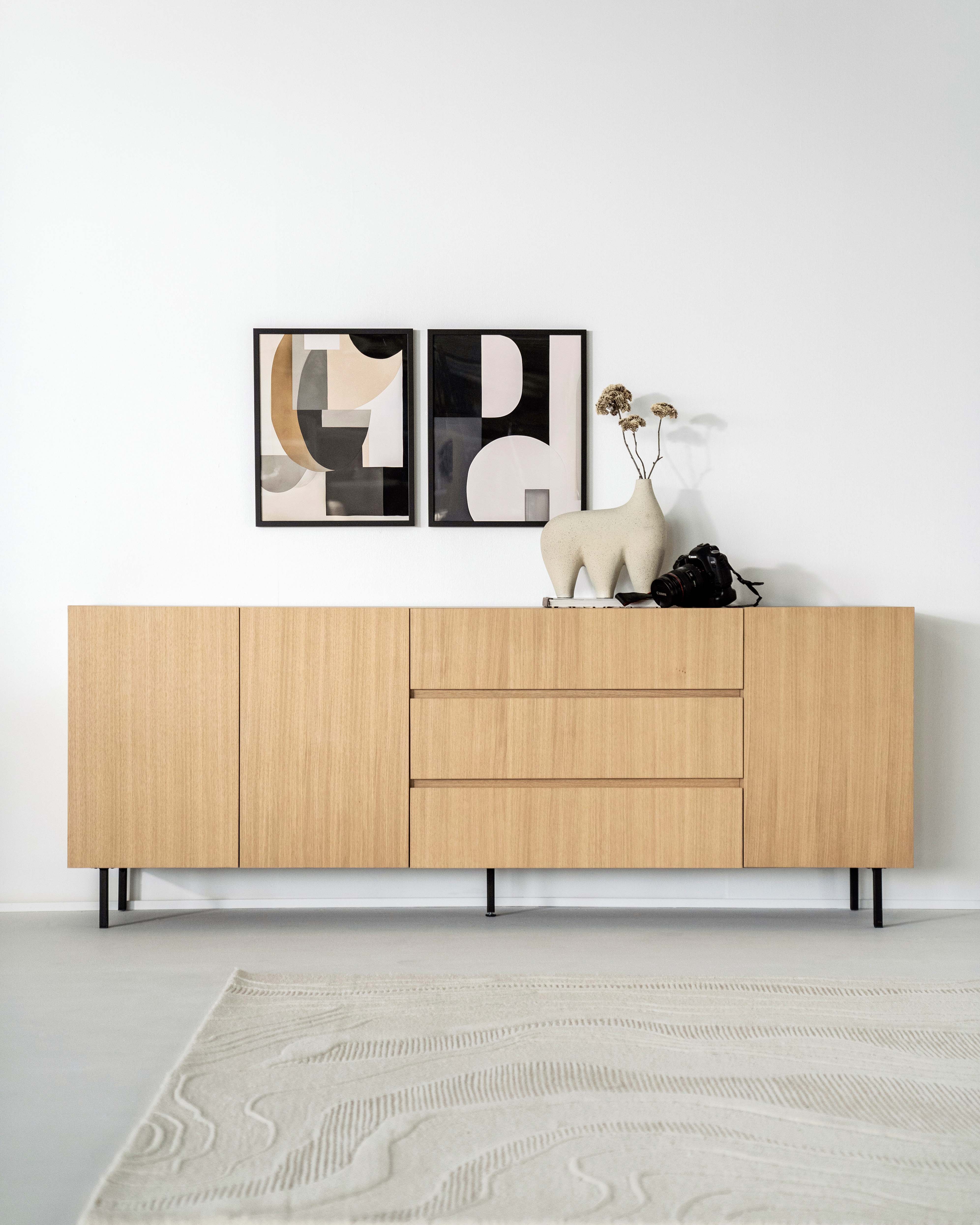 Dressoir met 3 deuren en 3 lades - natuur eiken