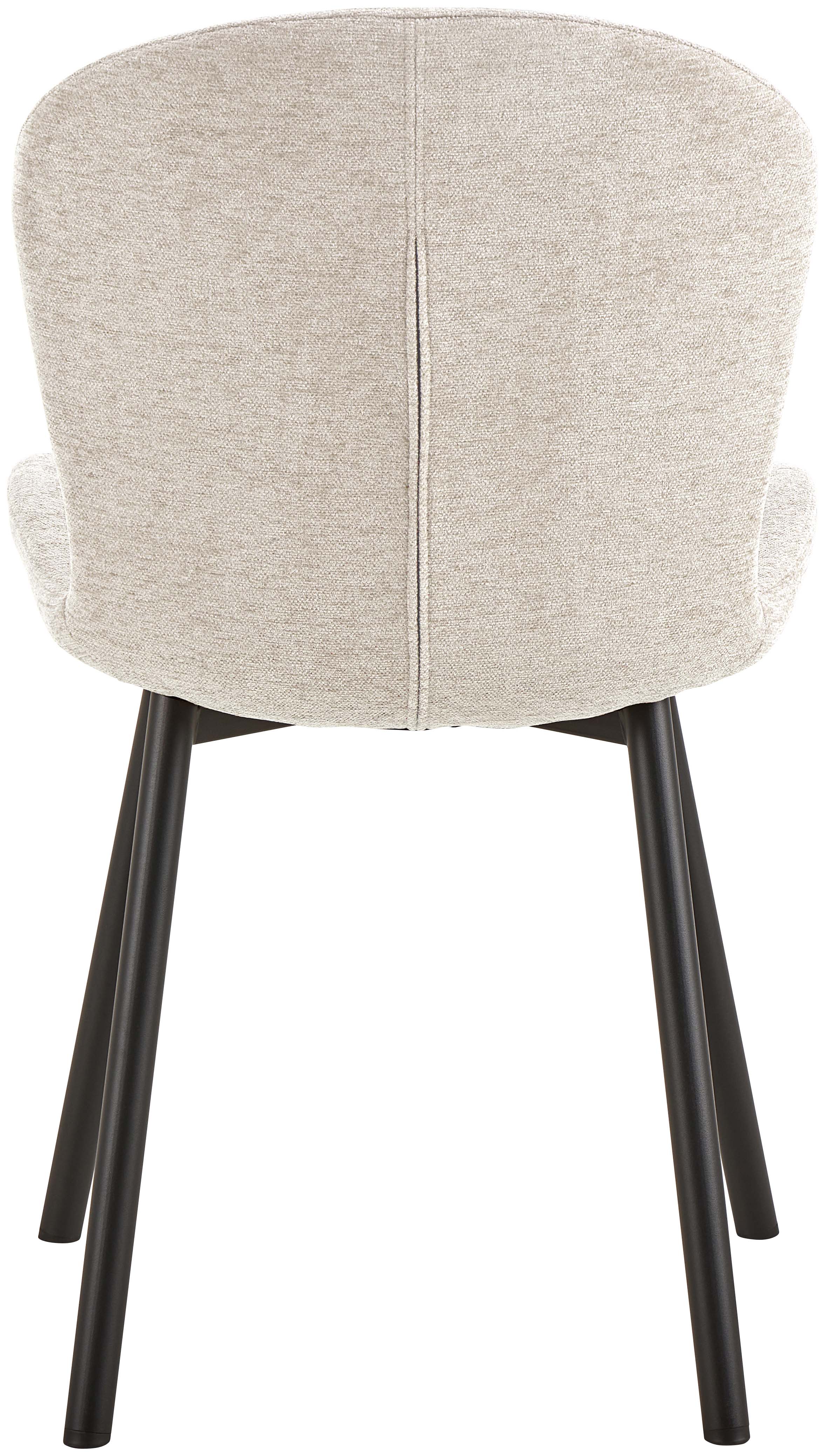 Eetkamerstoel - beige/zwart metaal