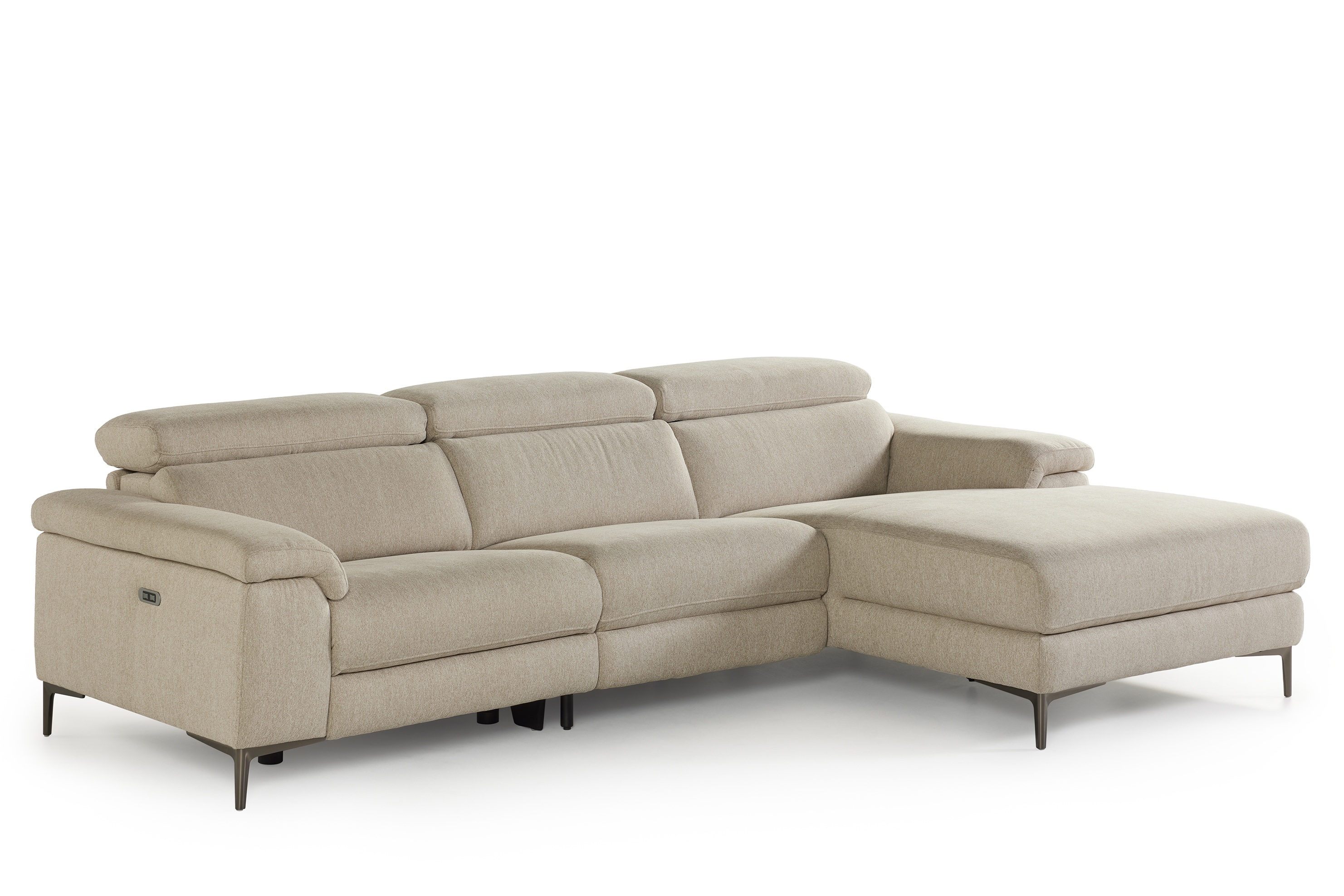 Hoeksalon incl. elektr.relaxfunctie - beige