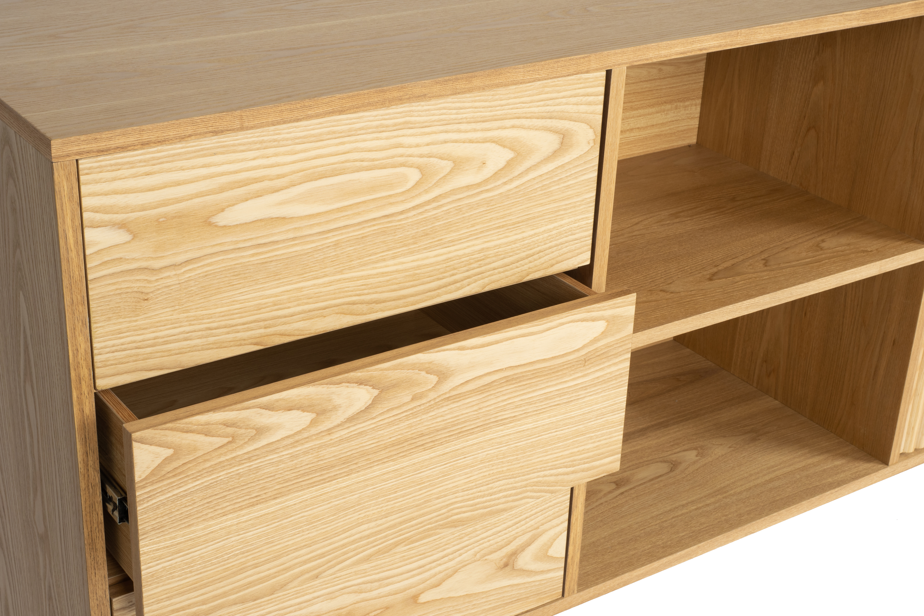 Dressoir 220cm 2 deuren, 3 lades, 2 open vakken