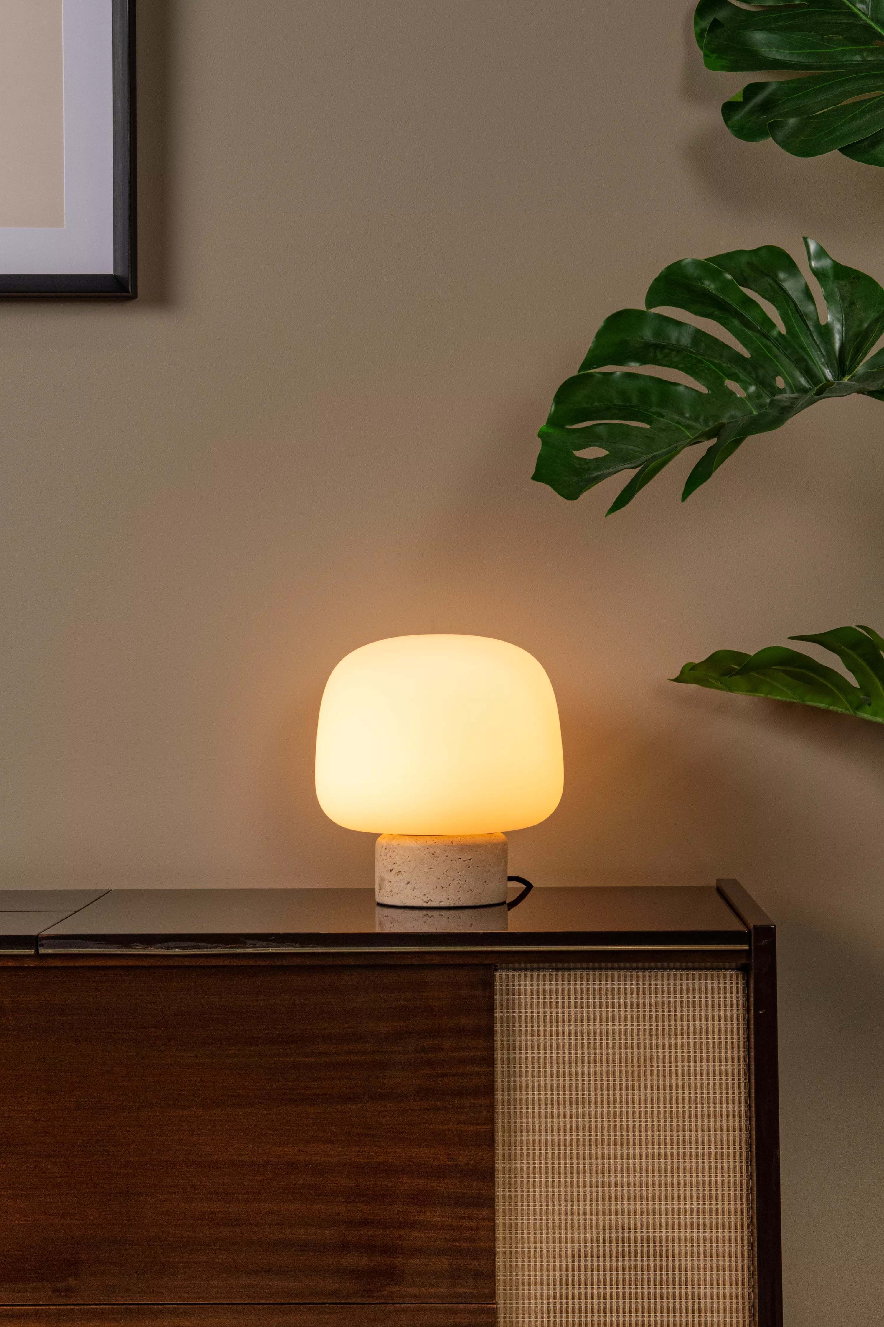 Tafellamp Anston 1x E14 - opaal