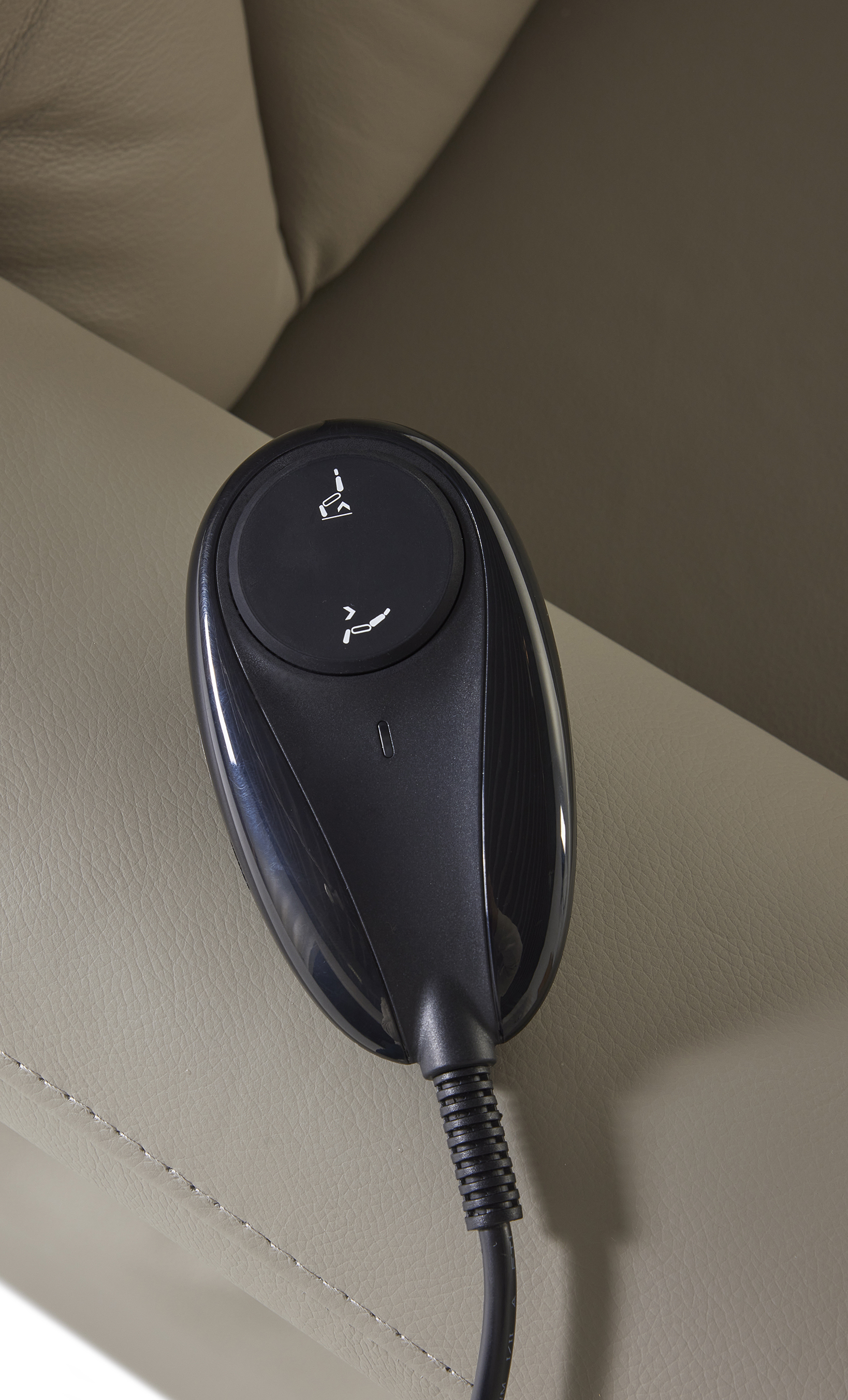 Elektrische relaxzetel met uitstaphulp - lichtgrijs leder