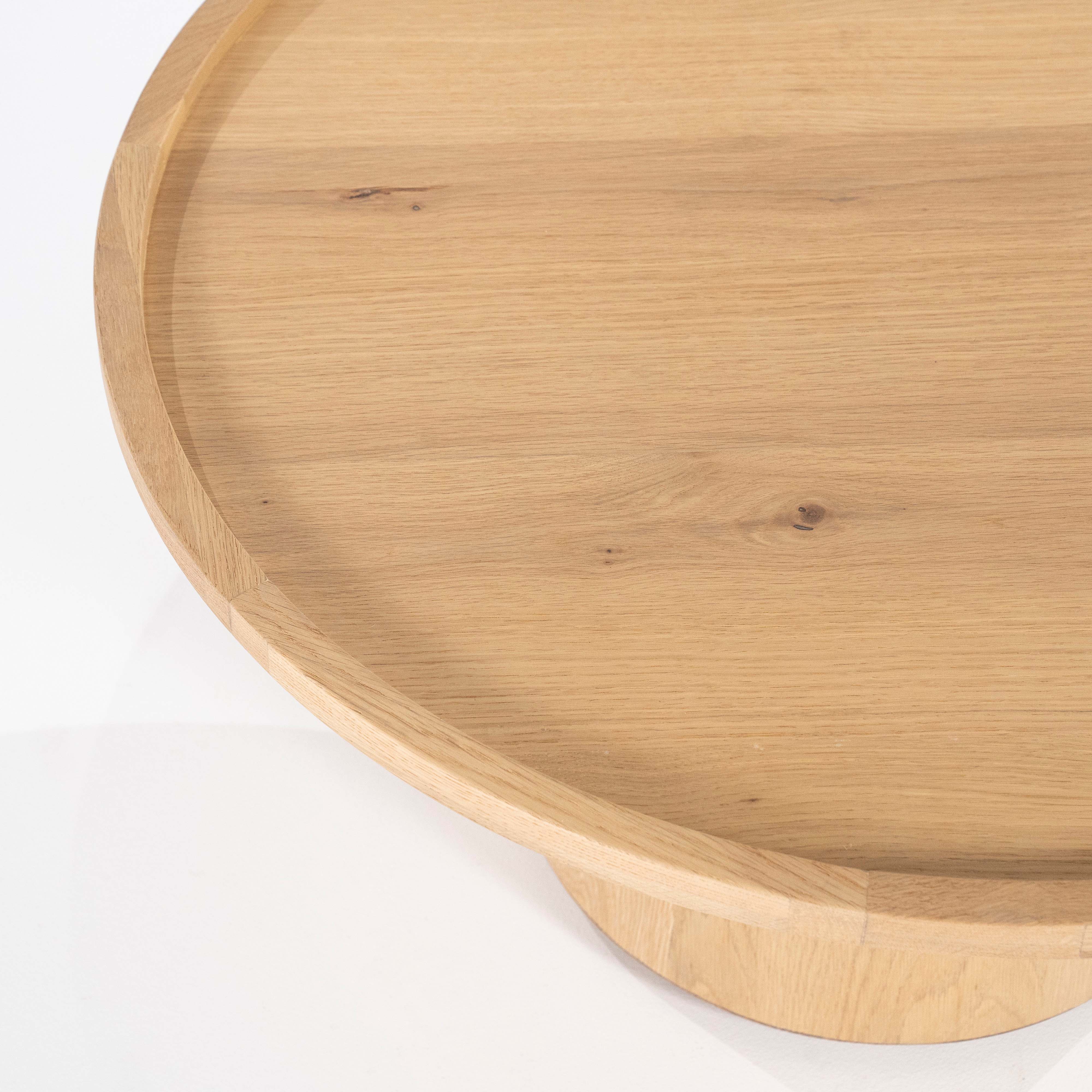 Ronde salontafel diam.100cm in eik fineer - naturel