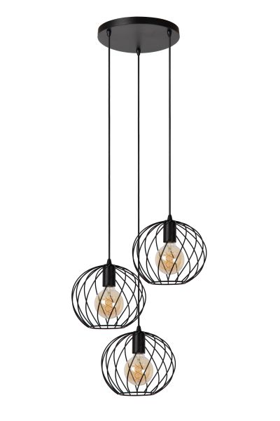 Hanglamp Danza met drie pendels - zwart