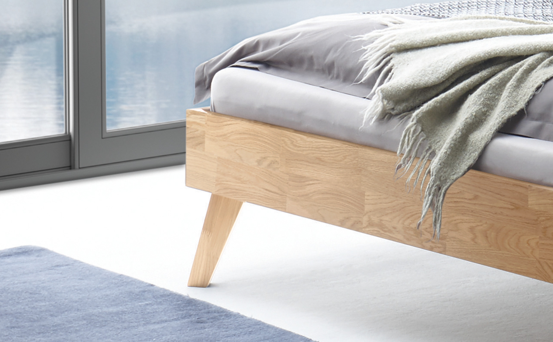 Houten bedkader 180x200cm - Bianco eiken