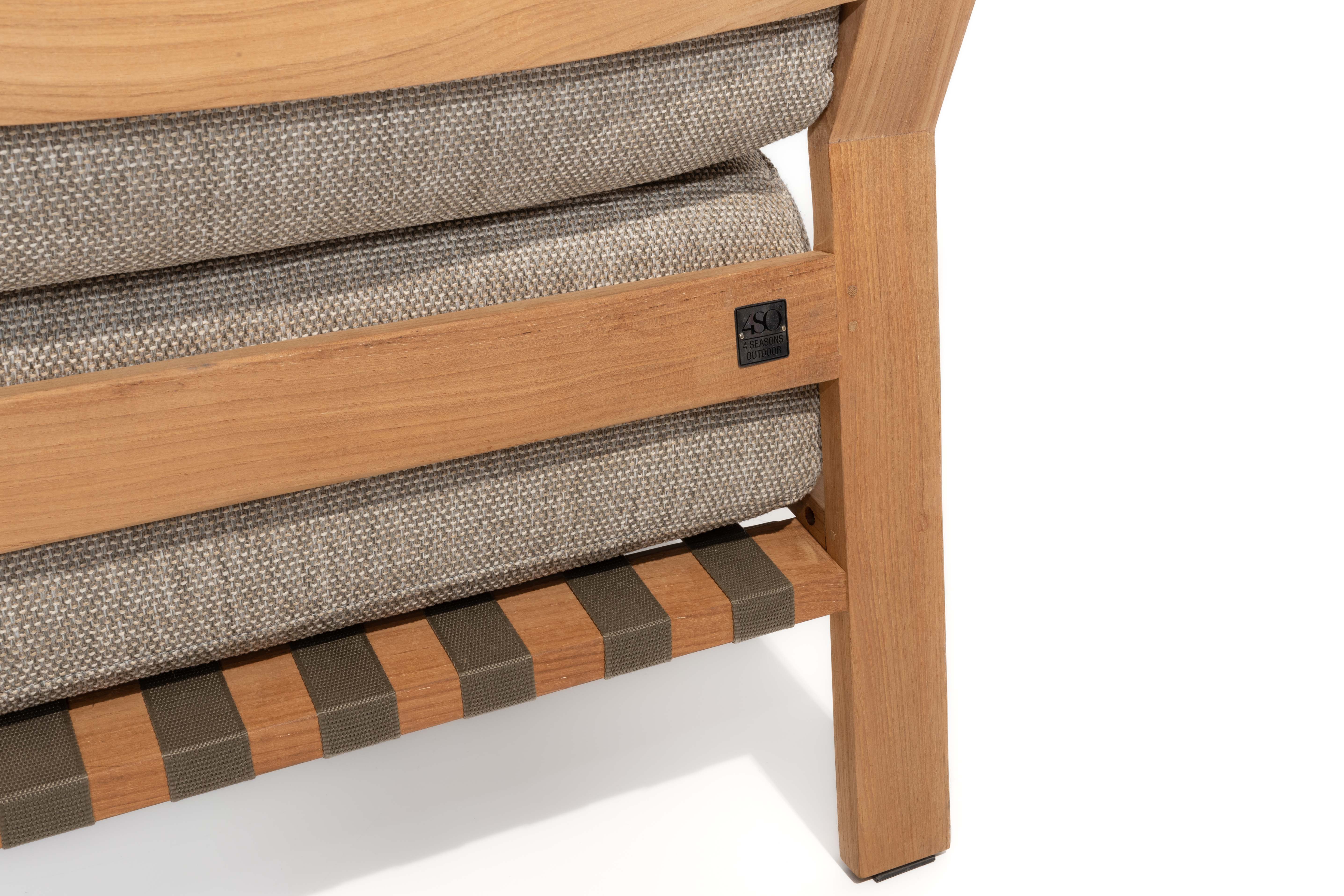 Loungestoel Lucas - teak/webbing beige