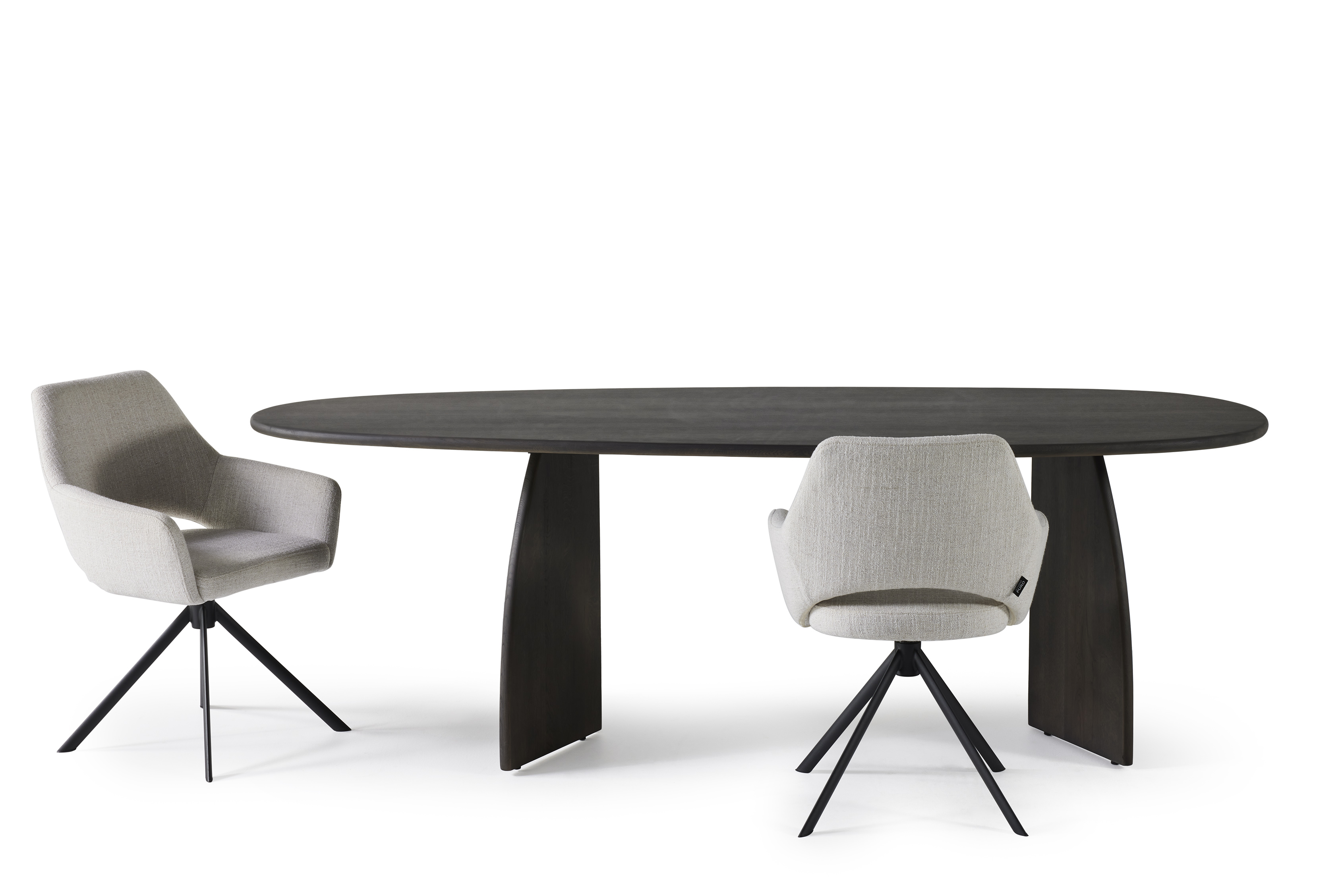 Organische tafel in massief eiken - luxury brown