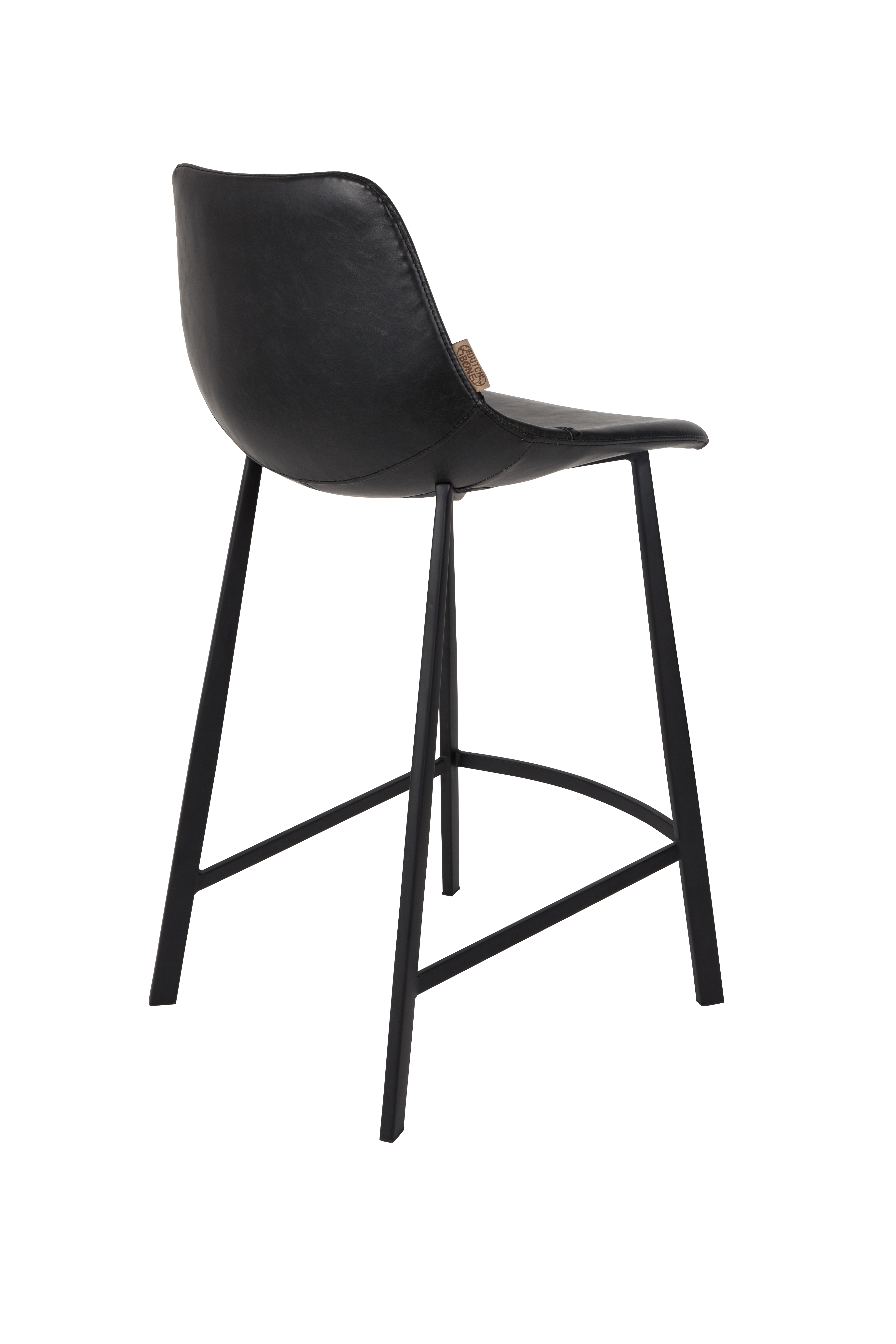 Counterstoel Franky in lederlook 65cm - zwart