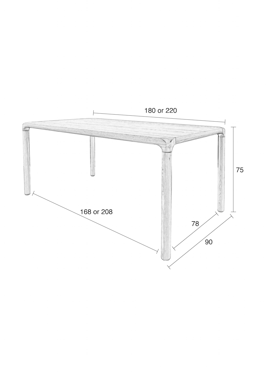 Eettafel Storm 220 x 90cm