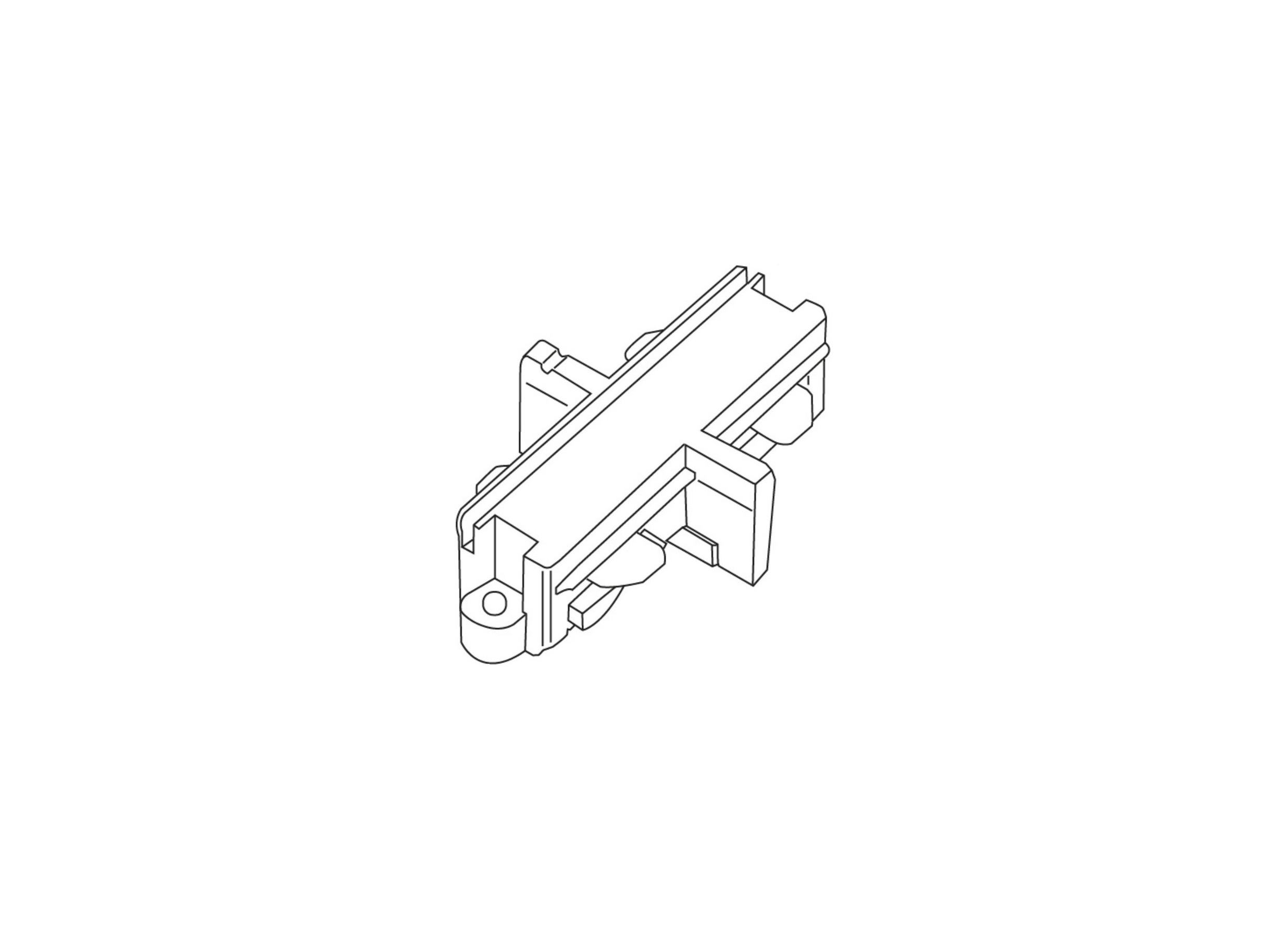 Rechte mini connector railverlichting TRACK - zwart