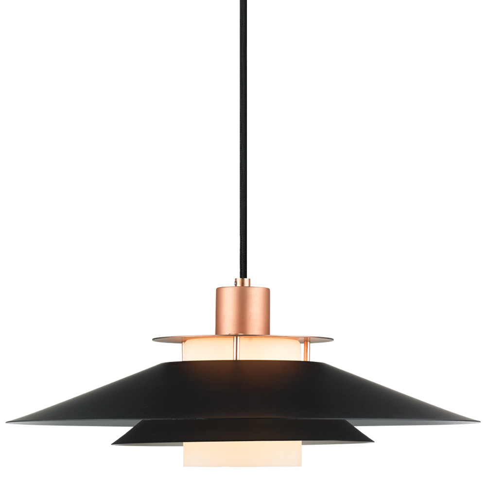 Pendel diam.40cm - zwart/koper