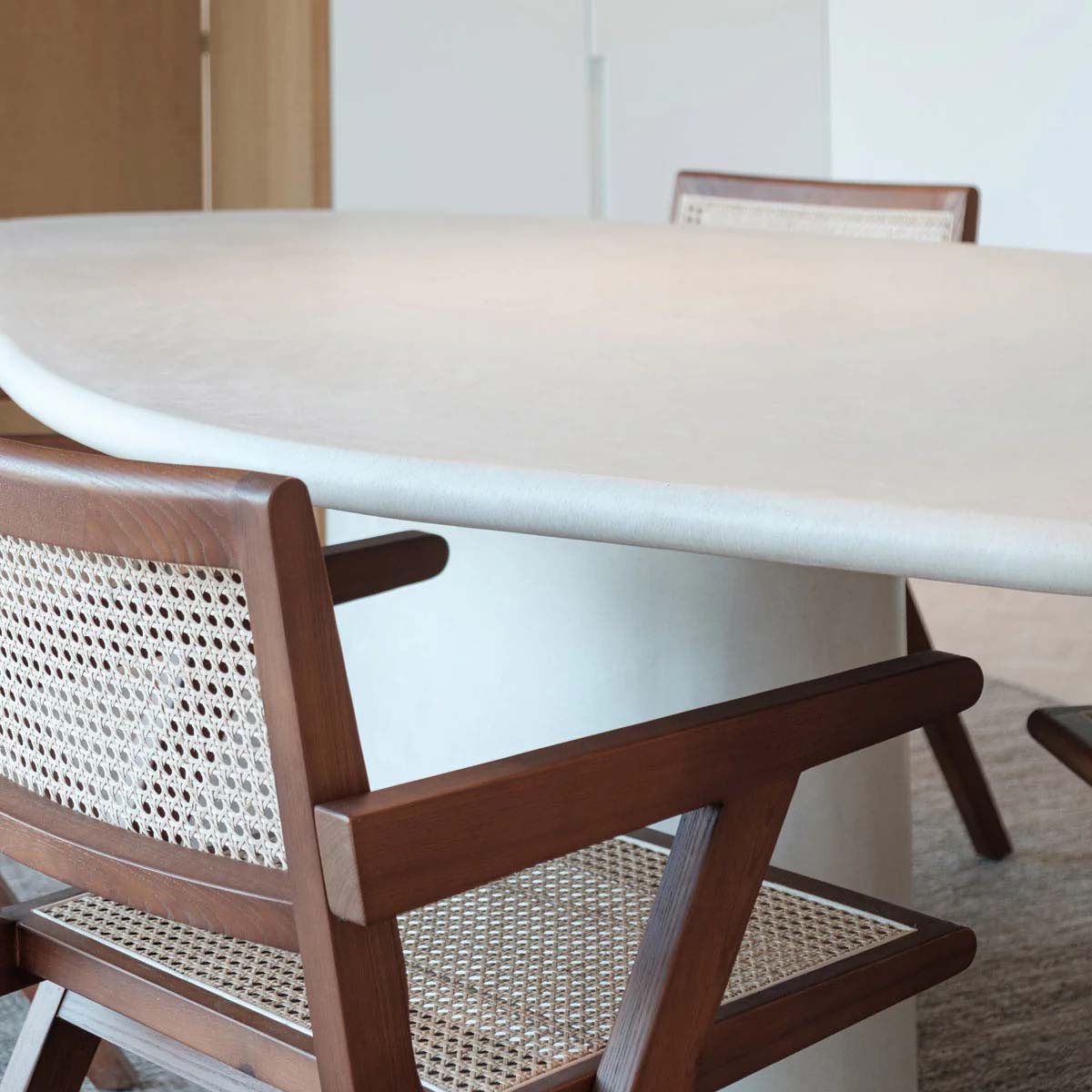 Organische eettafel 250x120cm - Microskin Latte