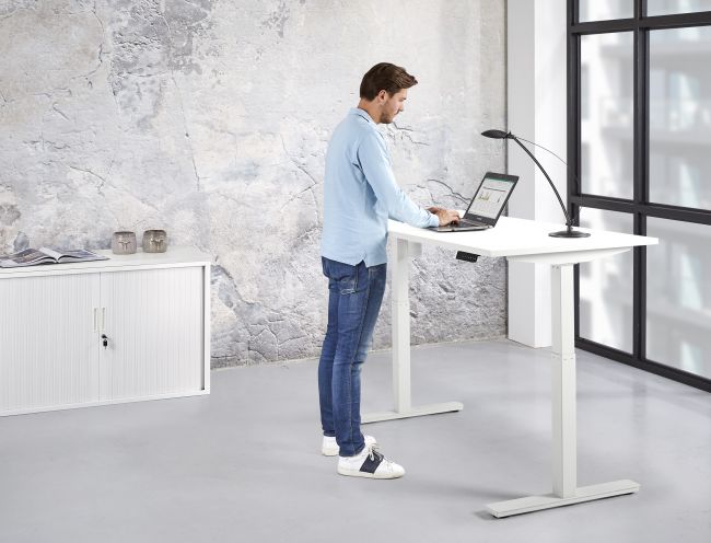 Elektrisch verstelbare bureau 160x80cm - wit