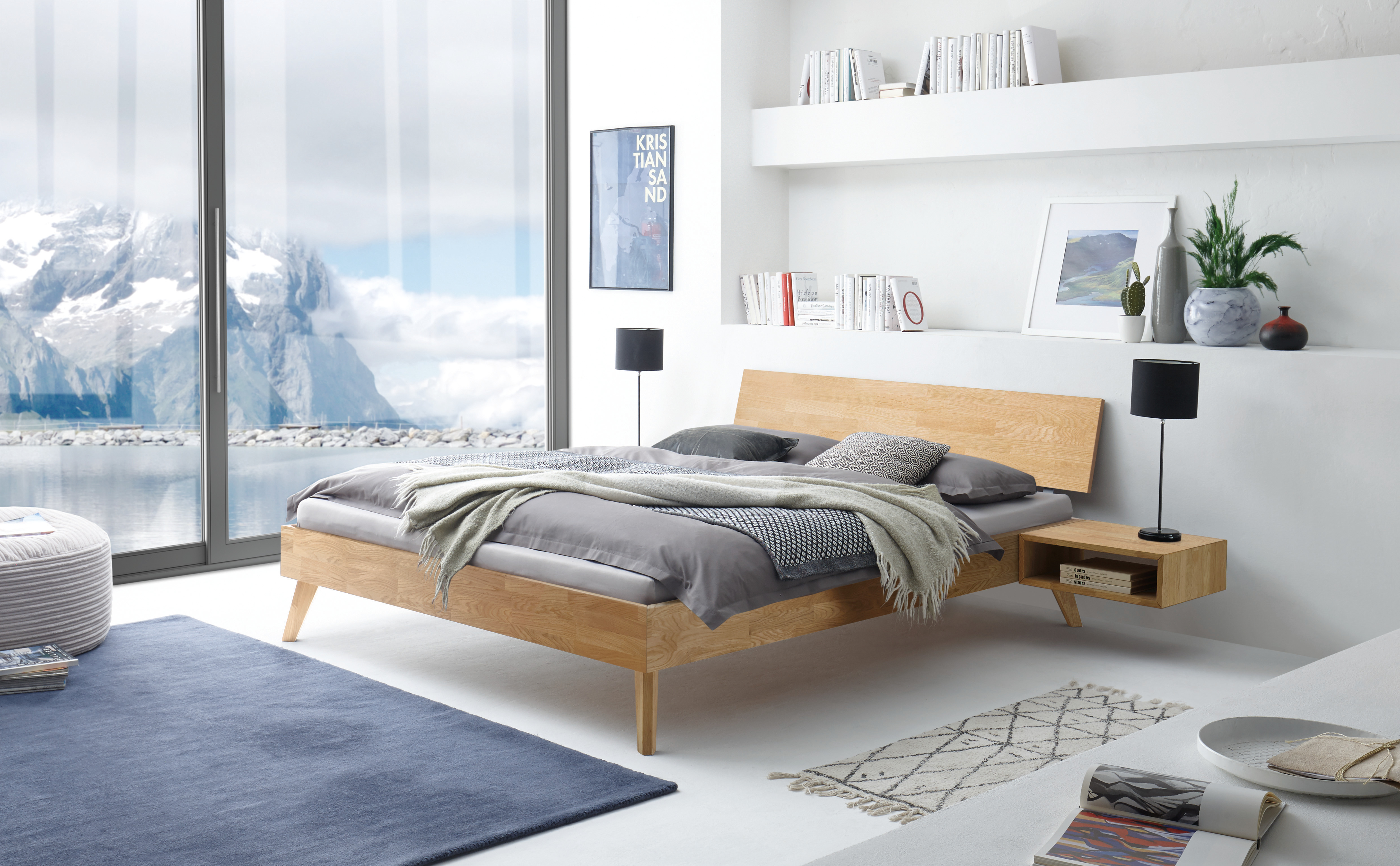 Houten bedkader 160x200cm - Bianco eiken