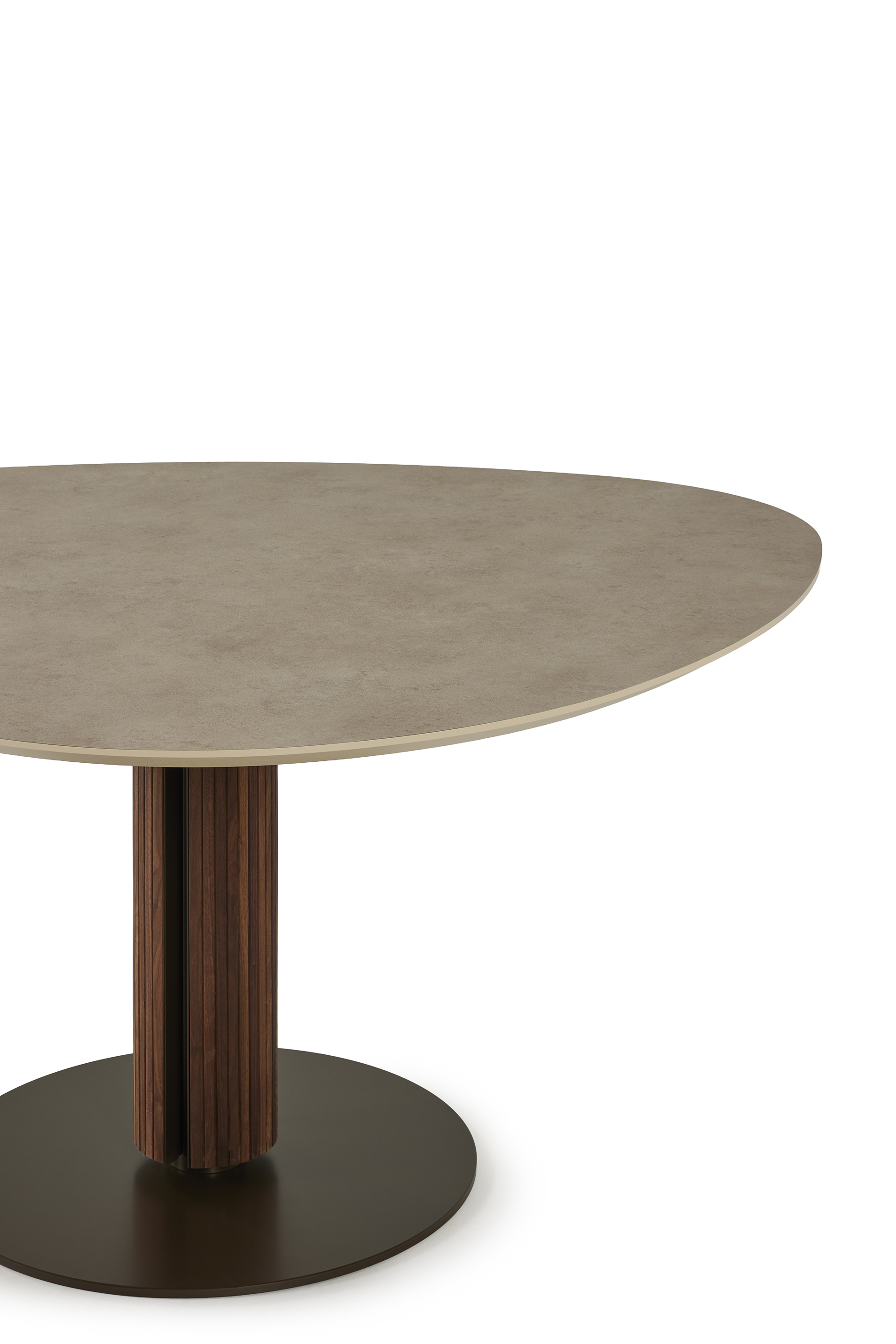 Tafel eivormig Steely XL - HPL/noten