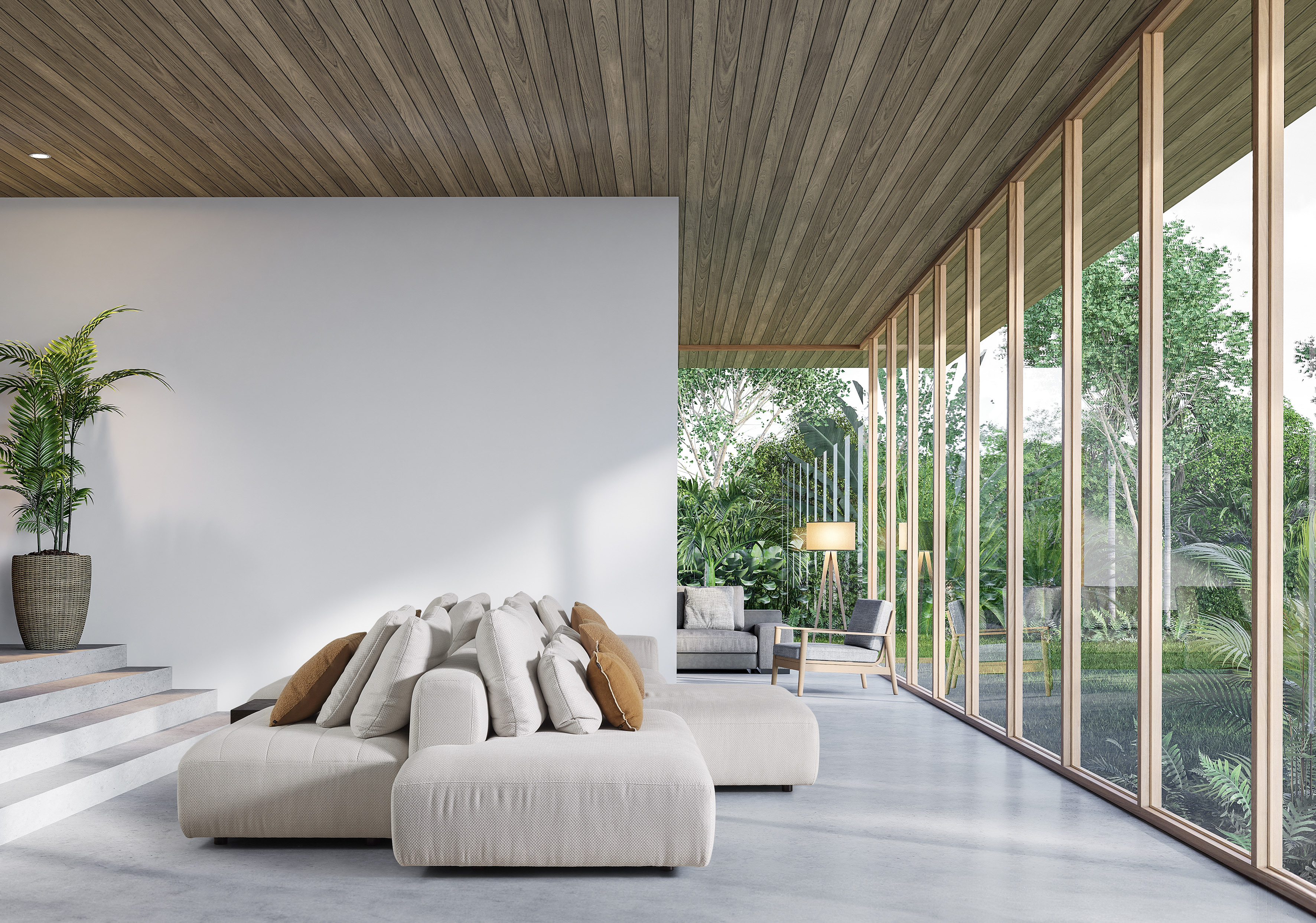 Design hoeksalon Reverso - Wicker ecru