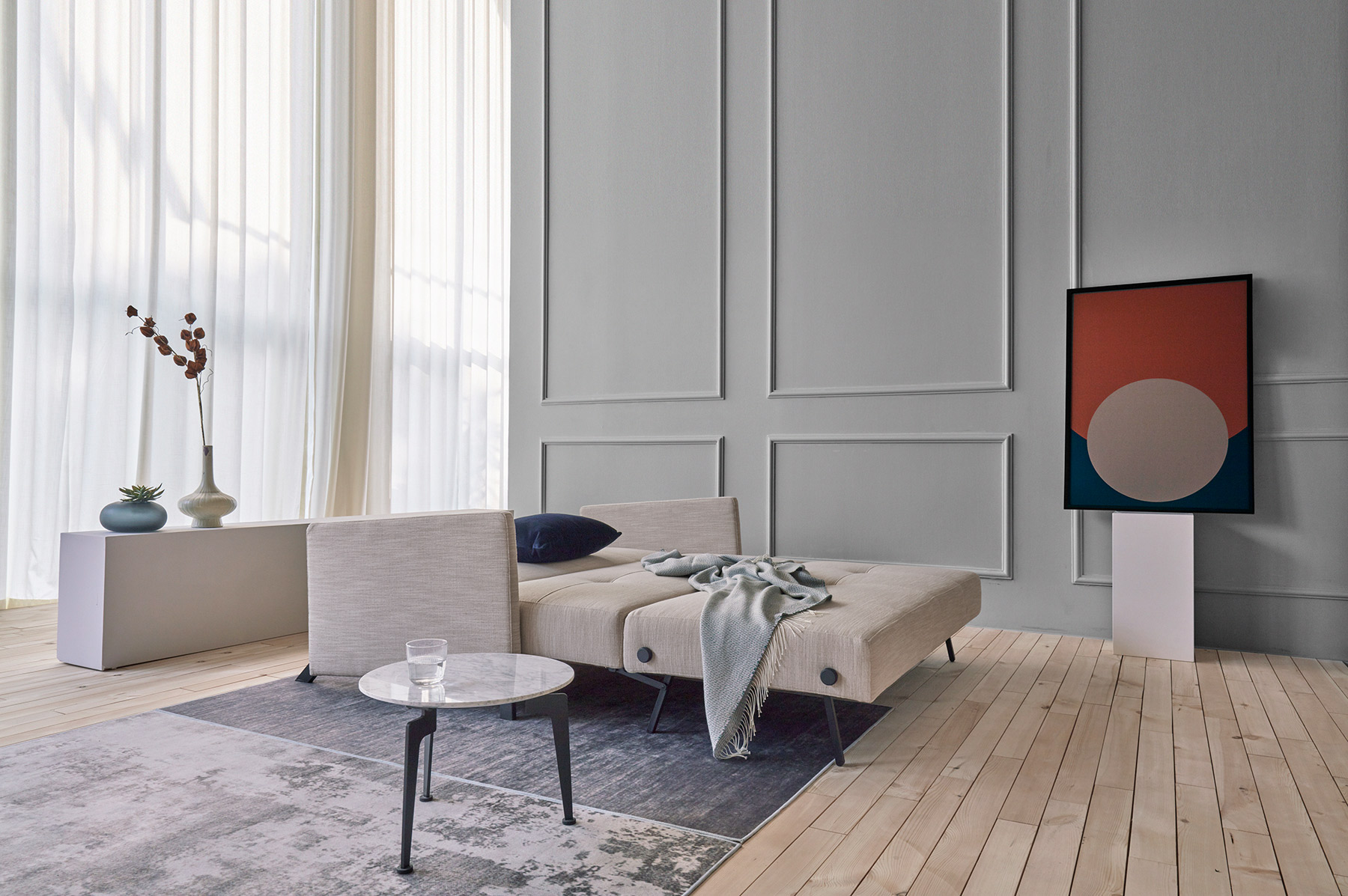 Slaapbank Cubed 160x200cm - Sand beige