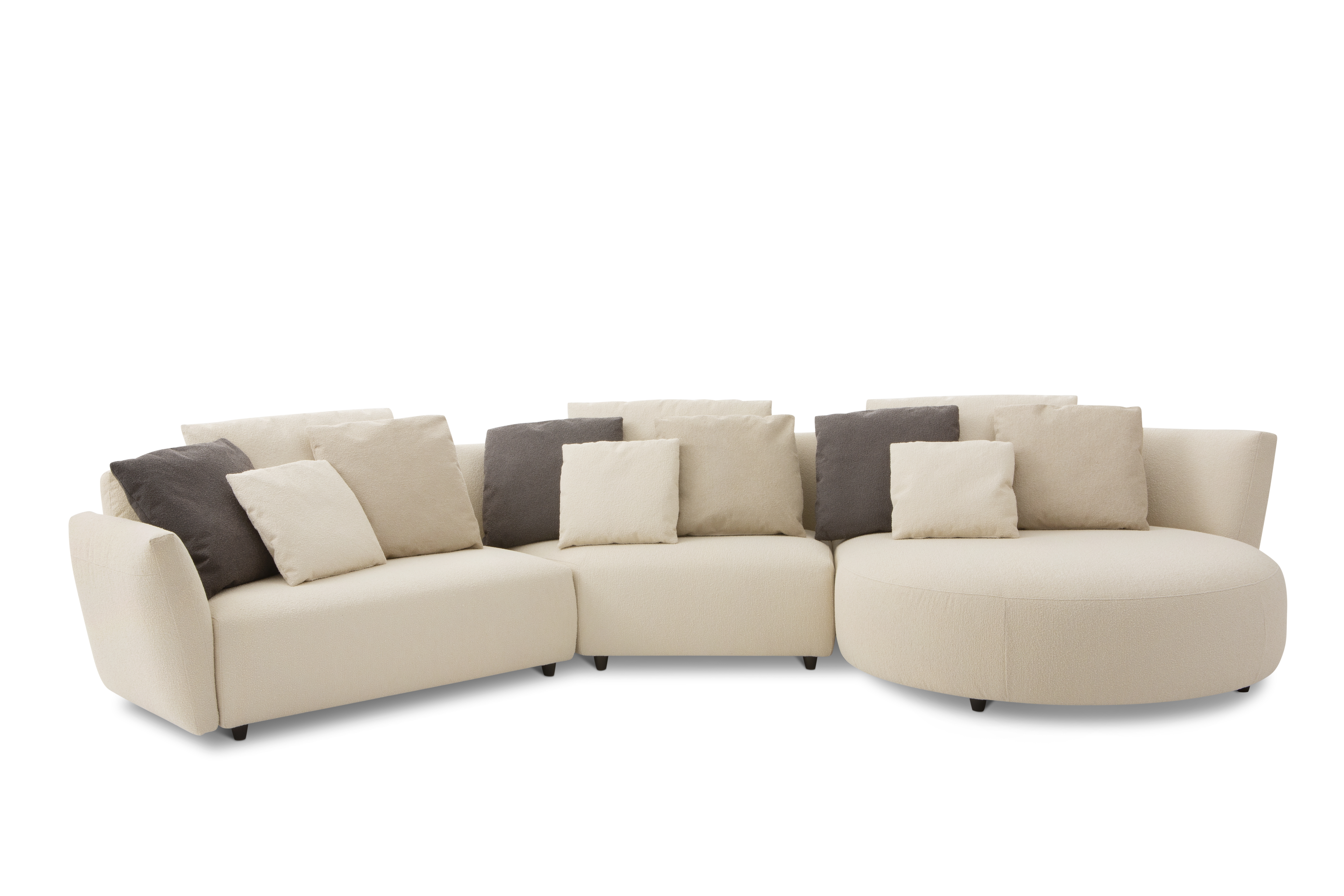 Luxe tuinzetel met ronde longchair - beige