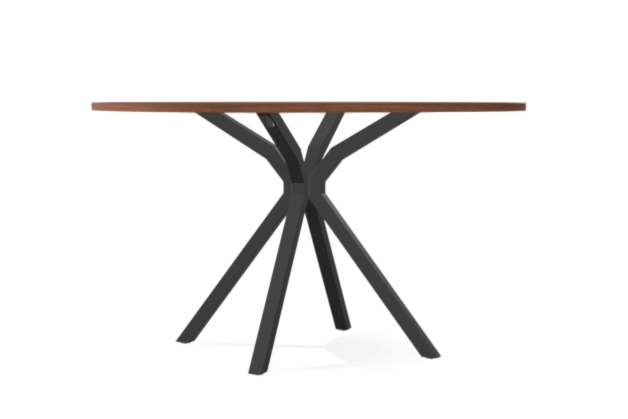 Tafel 'cirkant' 120x120cm - walnoot/antraciet