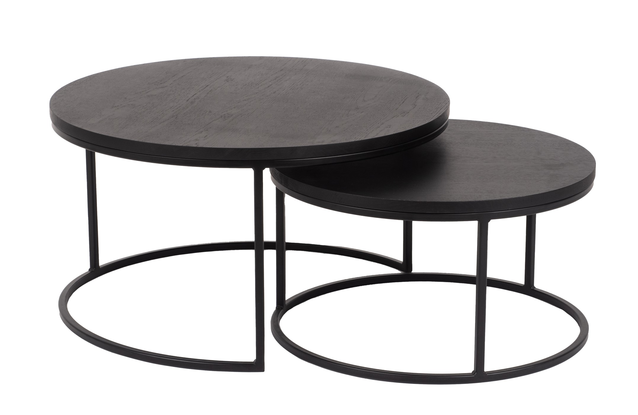 Set van 2 salontafels - Zwart hout