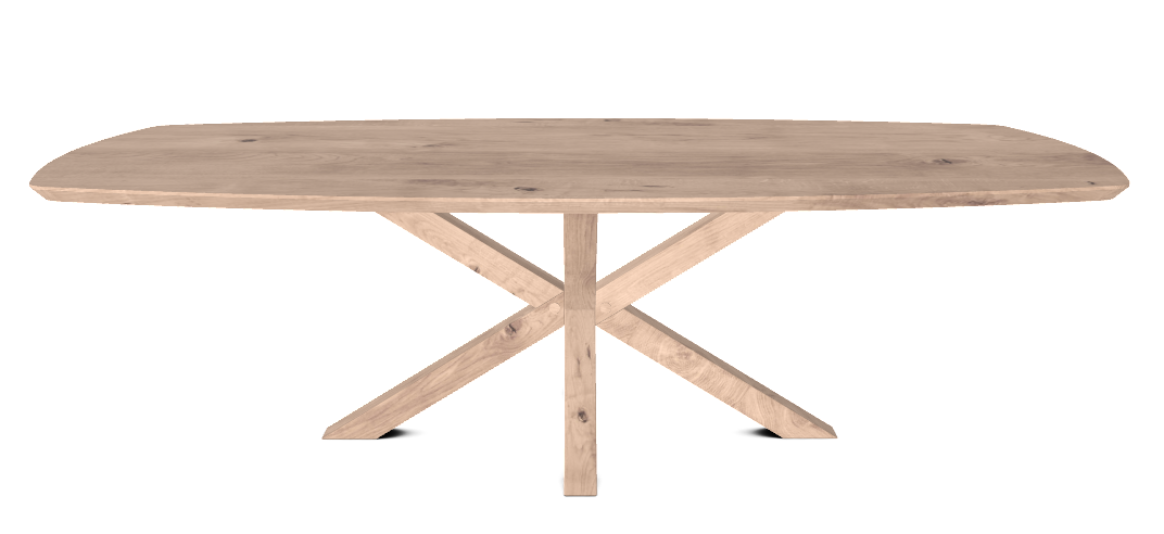 Eettafel 260x110cm met Deens ovaal blad - eik naturel