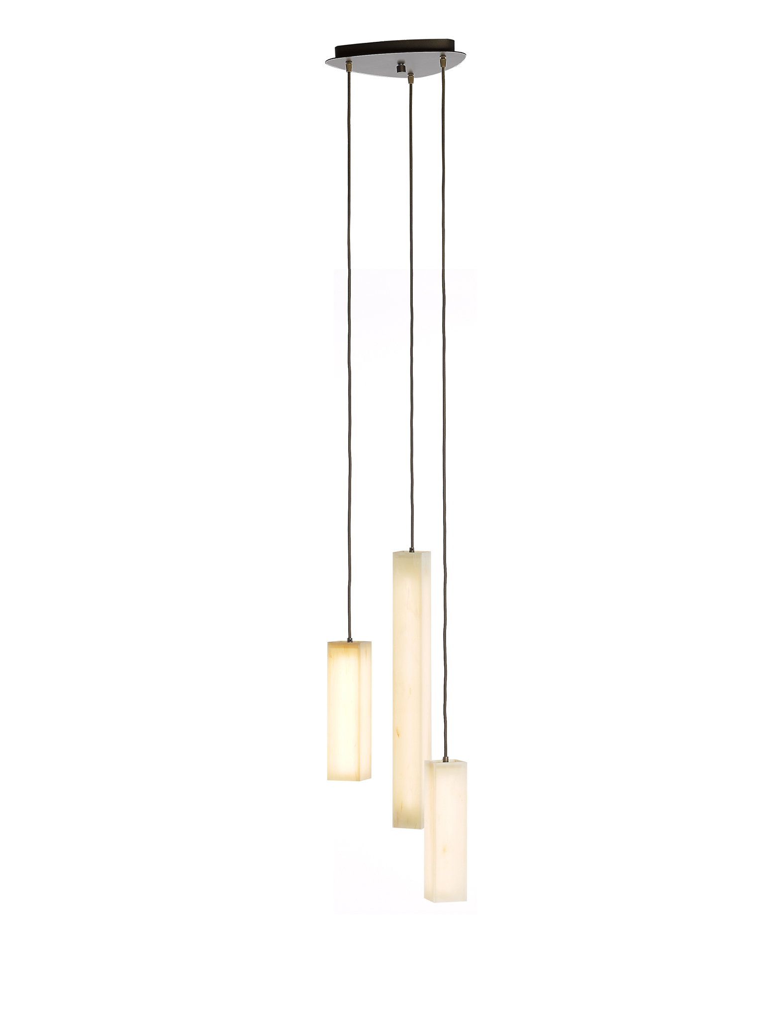 Hanglamp 3x 32W - albast/bronzo