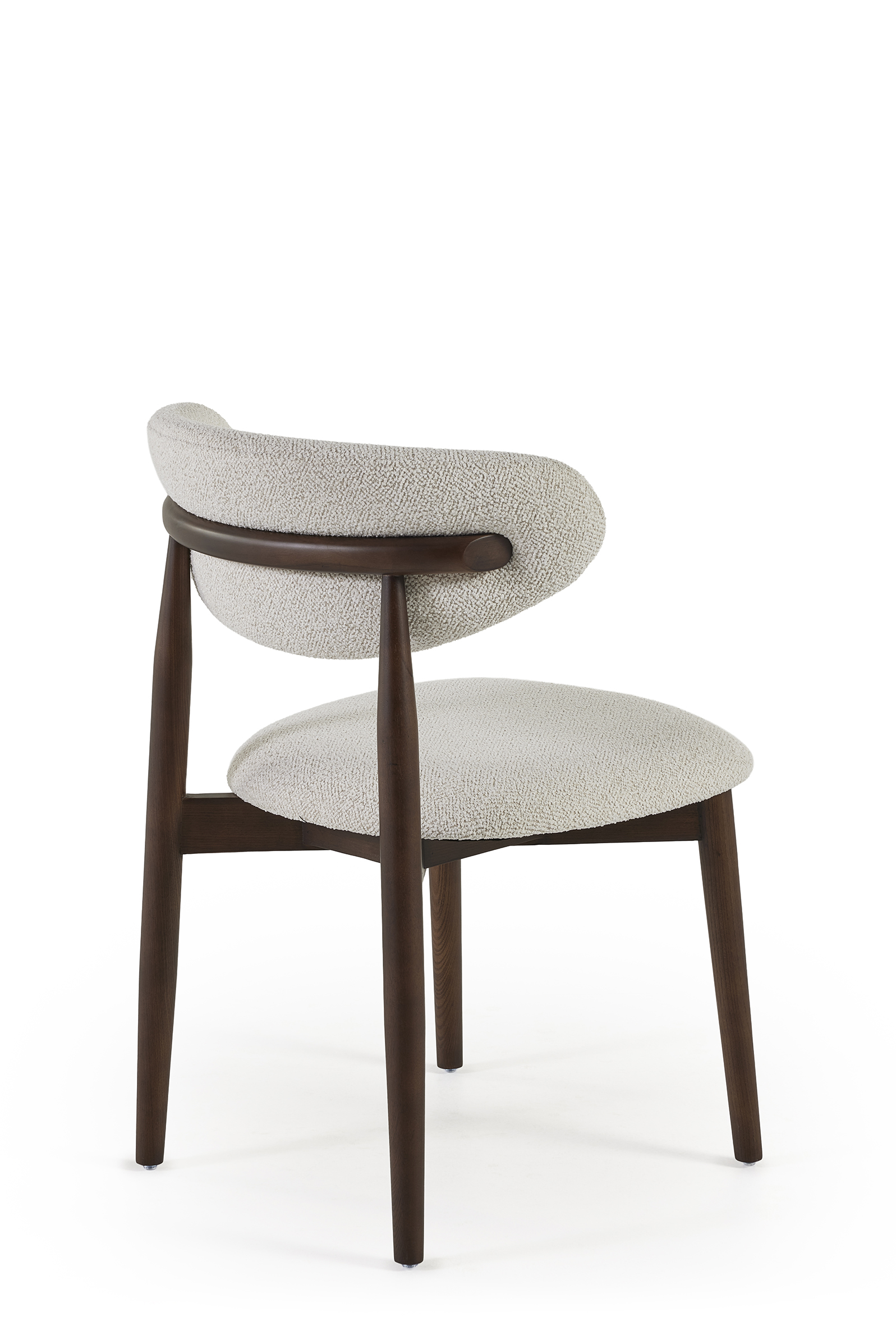 Eetkamerstoel black walnut/beige bouclé