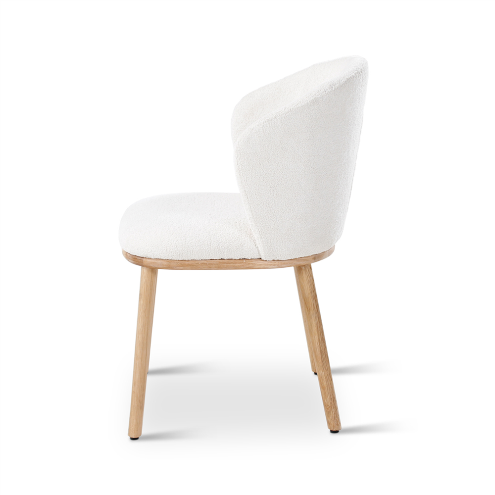 Armstoel - wit/eiken naturel