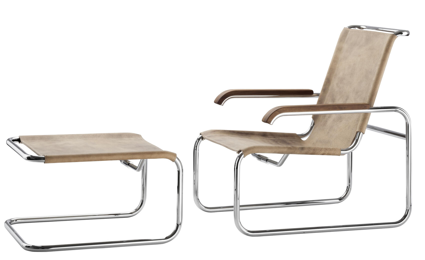 Easychair S35 L - chrome/buffalo leather brown