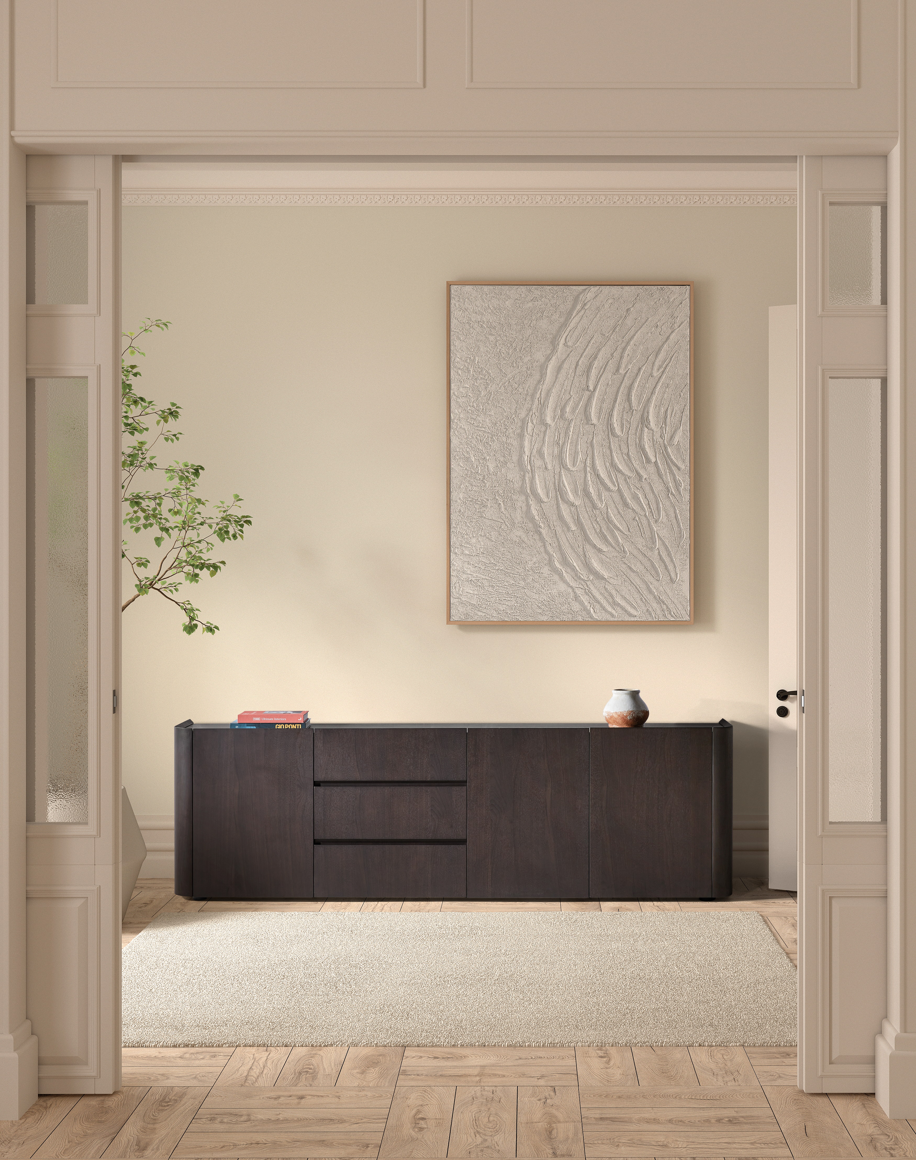 Dressoir 3 deuren 3 laden - dark walnut