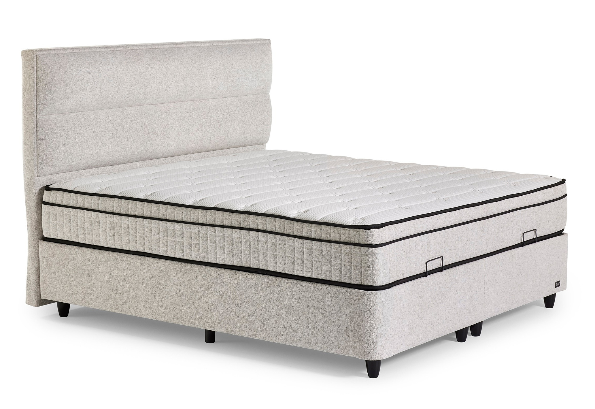 Boxspring met opbergruimte 180x200cm (incl. matras) - ecru