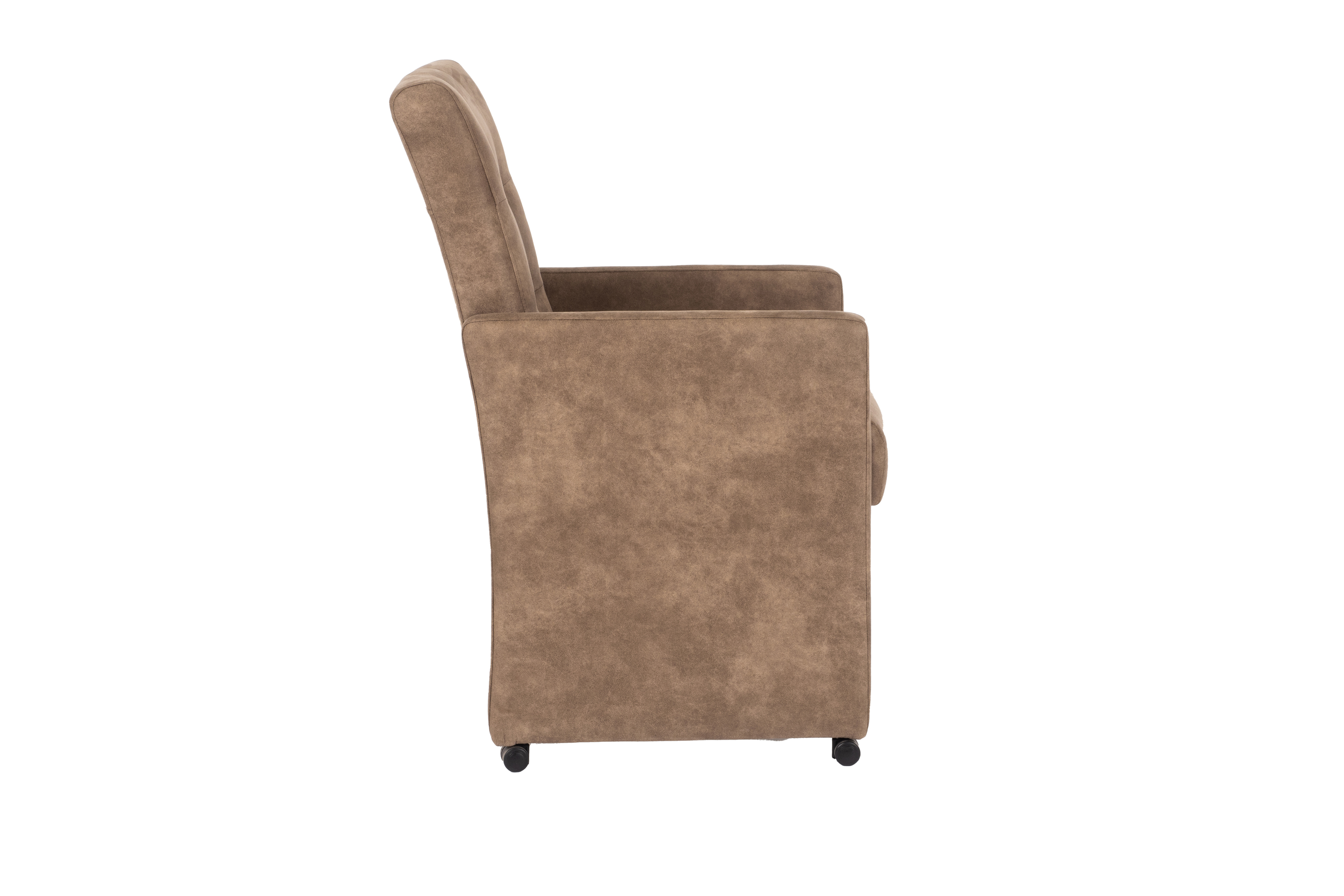Armstoel met wielen - Mocca bruin