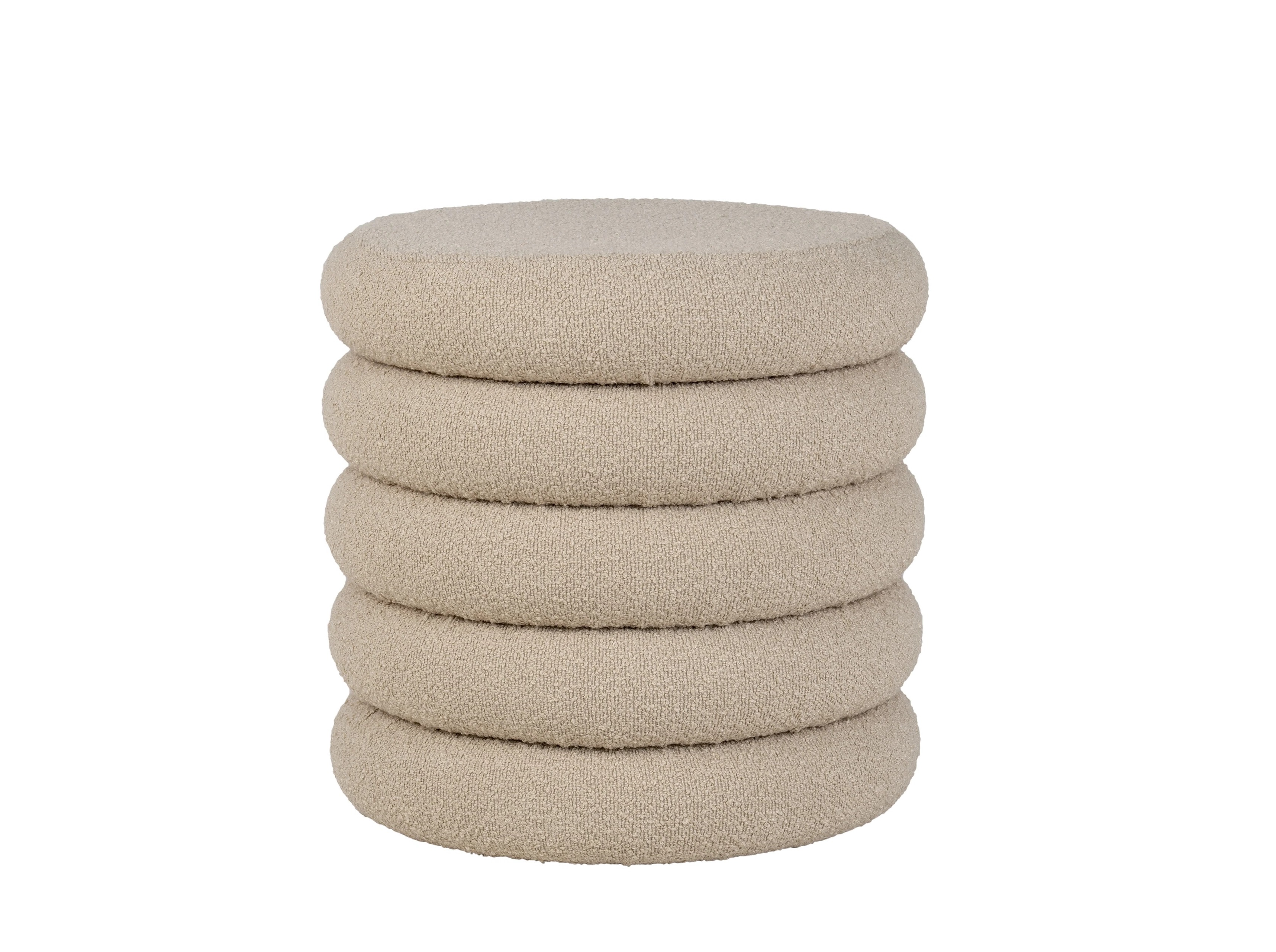 Bouclé poef met opbergruimte - beige