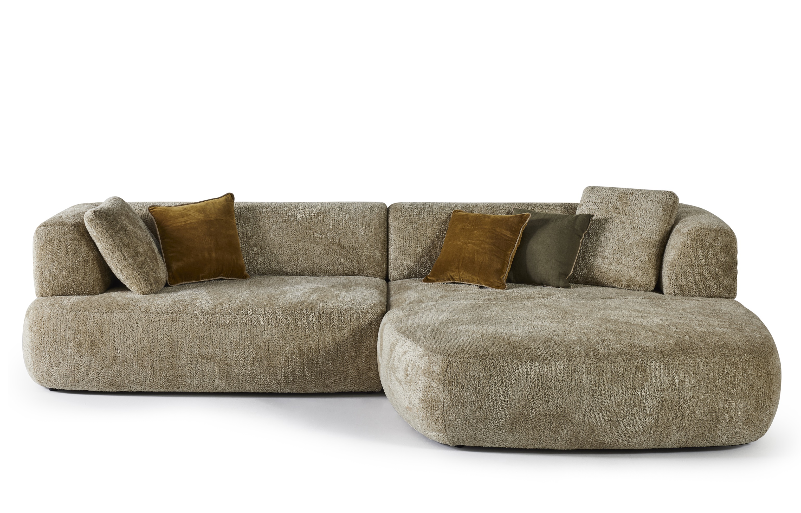 Hoeksalon met longchair (rechts) - Papyrus groen