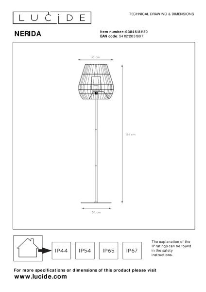 Vloerlamp binnen/buiten Nerida - zwart