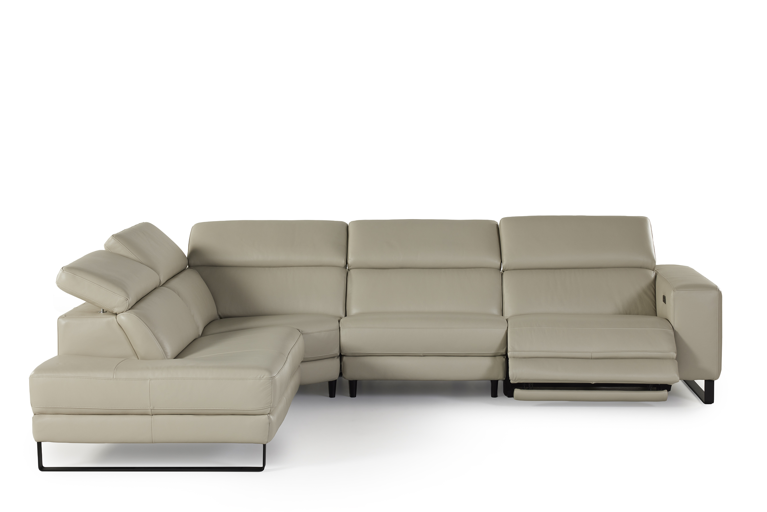 Hoeksalon met elektr.relax - light grey